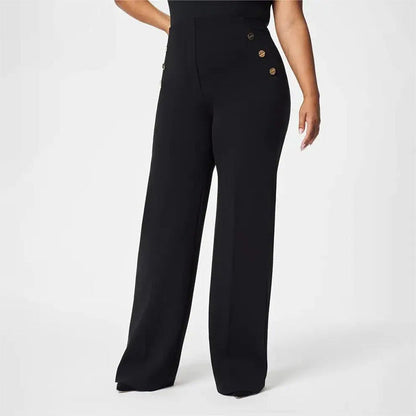 💕Femeii Plus Dimensiune mare întindere înaltă înaltă-Waist Wide-Leg pantaloni picior mare👖