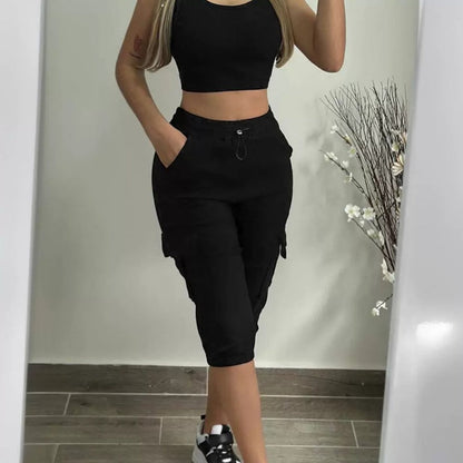 💕Pantaloni scurți skinny cu cordon rulat pentru femei