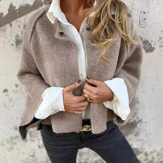 💖Femei de moda culoare solidă strat scurt🧥