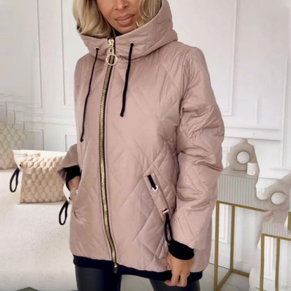 ❄️【S-3XL】 Parka Coat la modă pentru femei cu gât înalt și lungime de șold