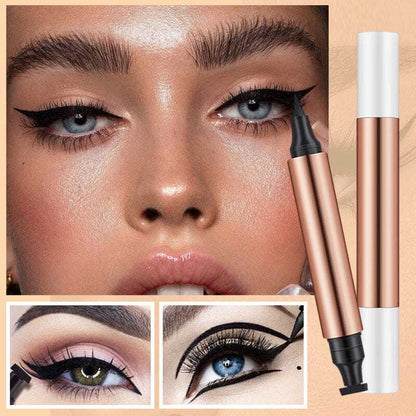 Eyeliner cu sigiliu triunghiular cu două capete Eyeliner cu uscare rapidă, de lungă durată, rezistent la apă, fără urme de murdărie