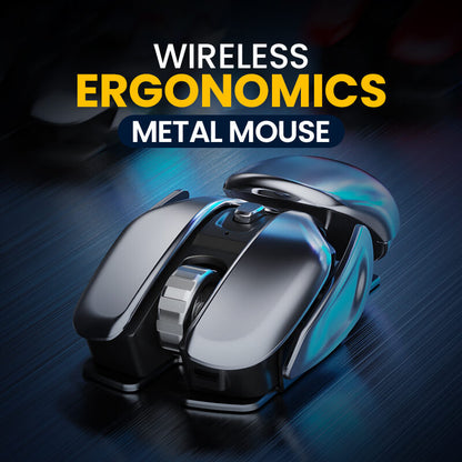 🔥2023 Noua vânzare fierbinte de vânzare la jumătate de preț 🔥 Mouse-ul metalic ergonomic fără fir ergonomic