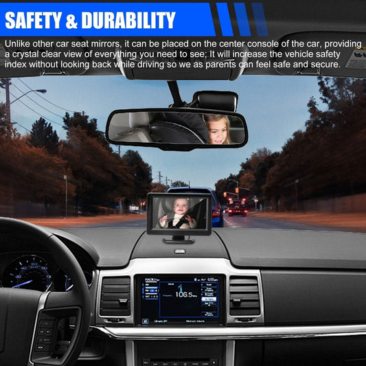 🎁 Vânzări fierbinți🔥 Scaun de mașină pentru copii Monitorul camerei de vedere din spate în siguranță 4.3"