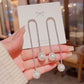 🎁Gift Choice -✨Full Rhinestone Studded Imitation Pearls Drop Tassel Earings✨✨✨