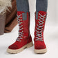 🔥2024 nouă vânzare fierbinte 49% off 🔥 moda tricotaj patchwork rotund deget de la picior mijlociu cizme mid-calf✨✨✨